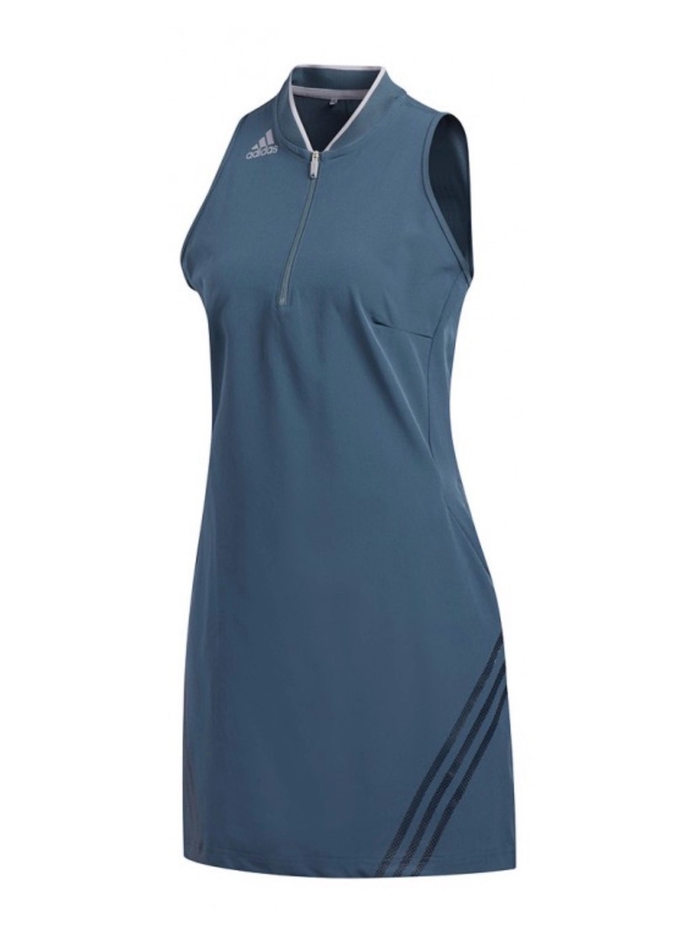 adidas Women’s Navy Sleeveless Zip-Front Golf Dress - Medium